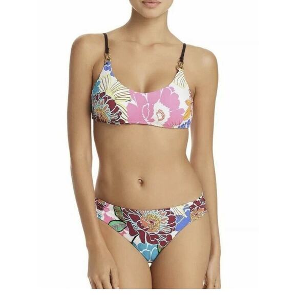Trina Turk Women's Radiant Blooms Bralette Bikini Set 2 PC sz 6 Multicolor - Picture 2 of 7